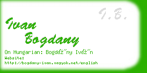 ivan bogdany business card